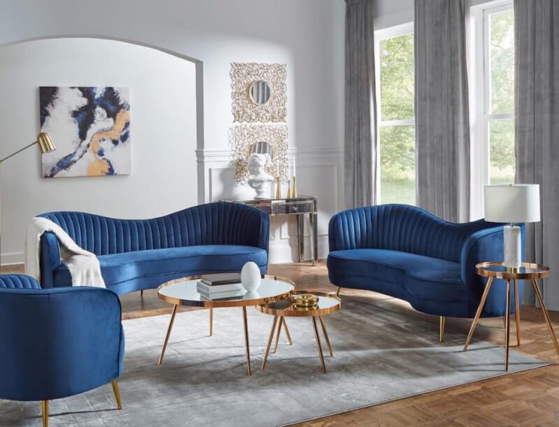 blue couch living room