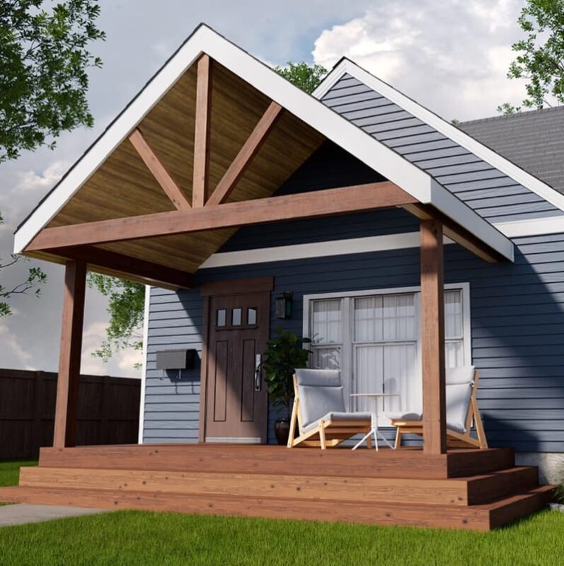 Gable Porch Roof Plans And Construction Plans GRIP ELEMENTS