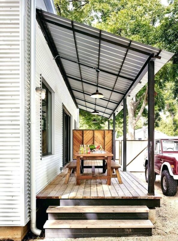 Simple Metal Porch Roof Designs and Styles