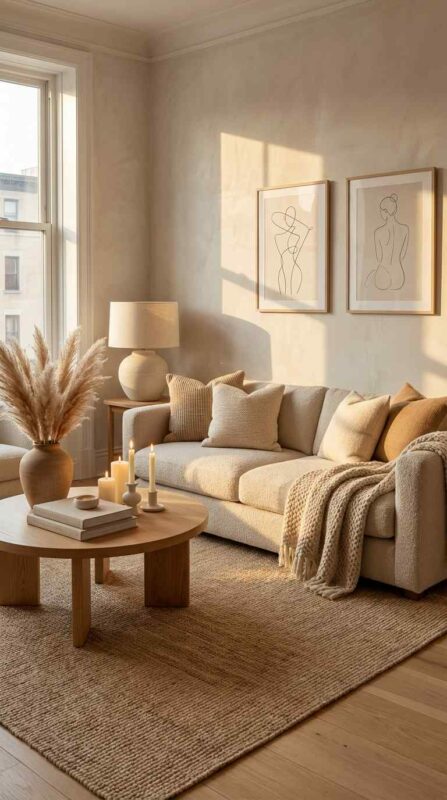 Warm Neutral Styling with Balanced Decor