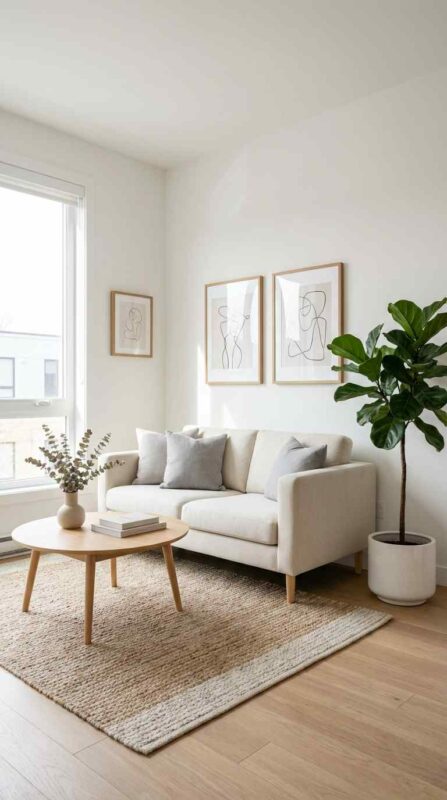 Minimal Corner Sofa with Bright Accents