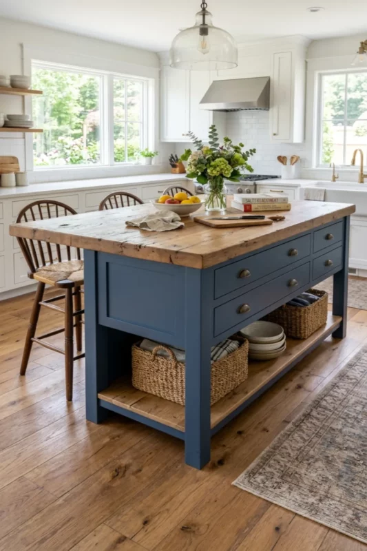 Double-Sided Storage Island for Busy Family Kitchens