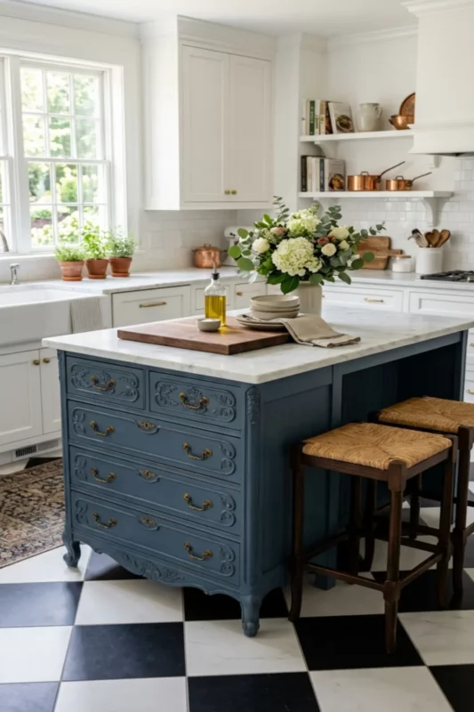 Vintage Dresser Turned Statement Kitchen Island