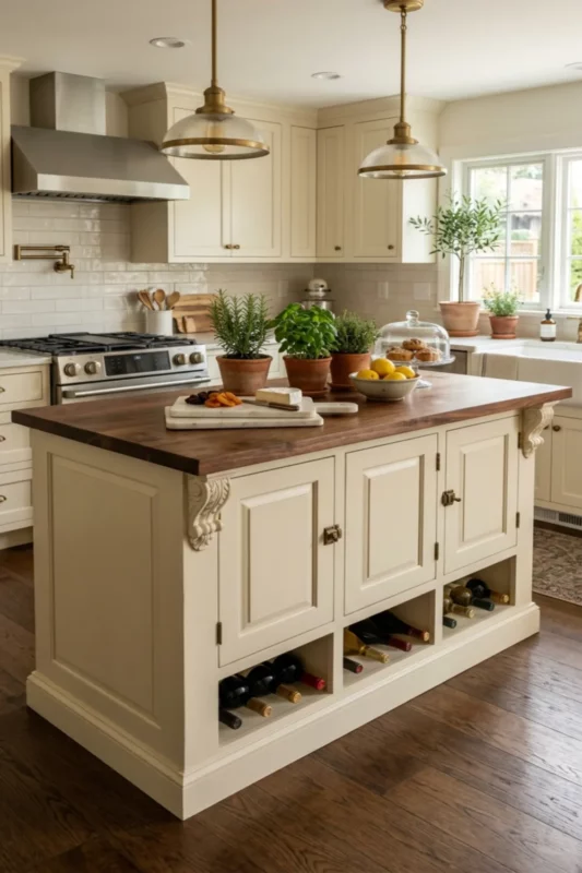 Buffet Table Kitchen Island With Hidden Storage