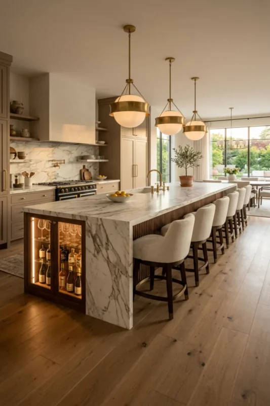 Oversized Entertaining Island With Seating for Eight