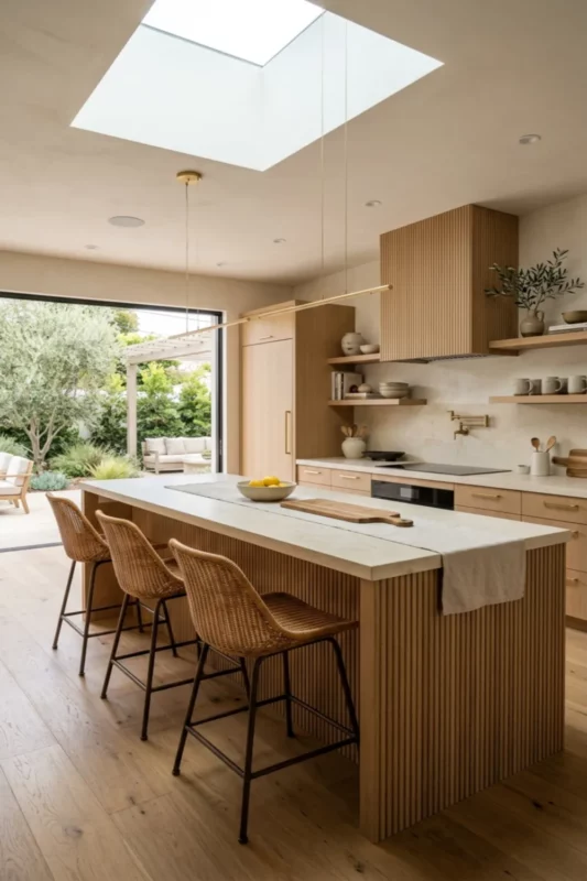 Modern Rattan Stool Island for Casual Dining