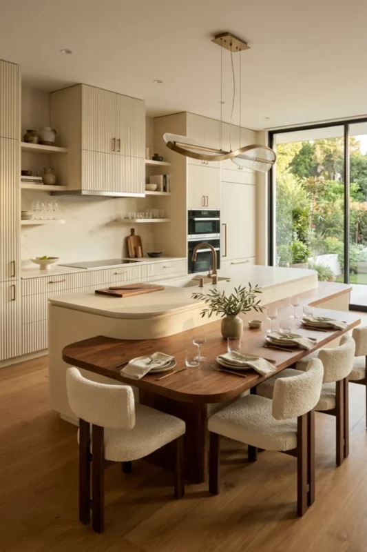 Double-Level Kitchen Island Table Combo