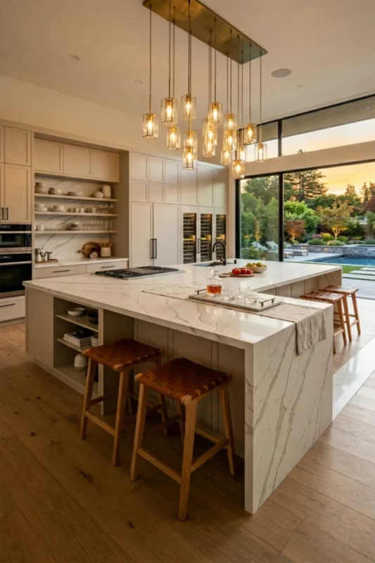 Double-Sided Seating Island for Entertaining