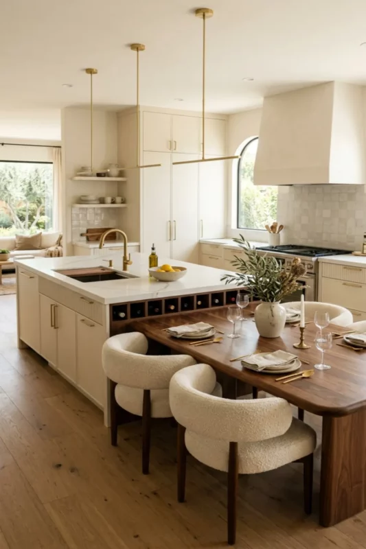 Half Island Half Dining Table Design