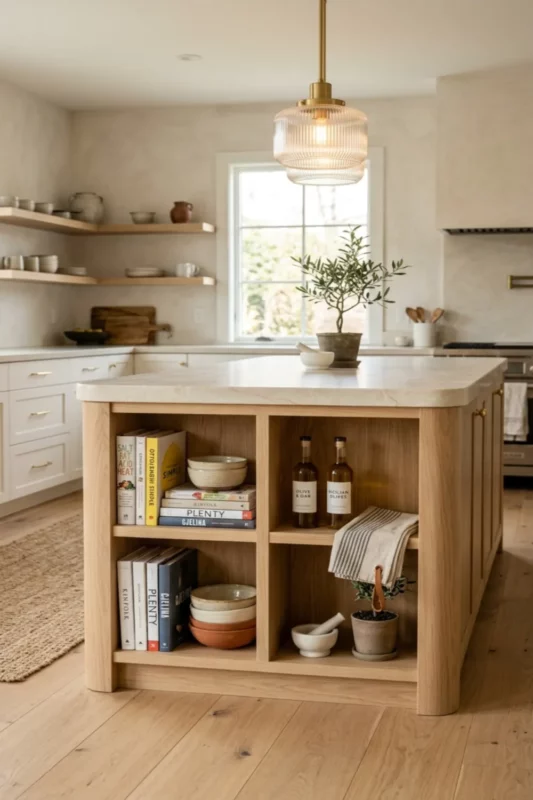 Cookbook Niche Kitchen Island Shelving