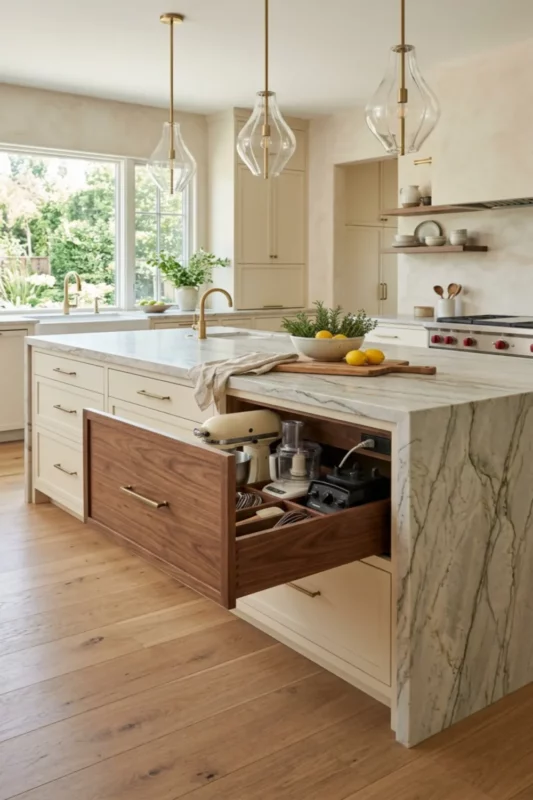 Appliance Drawer Kitchen Island for Everyday Tools