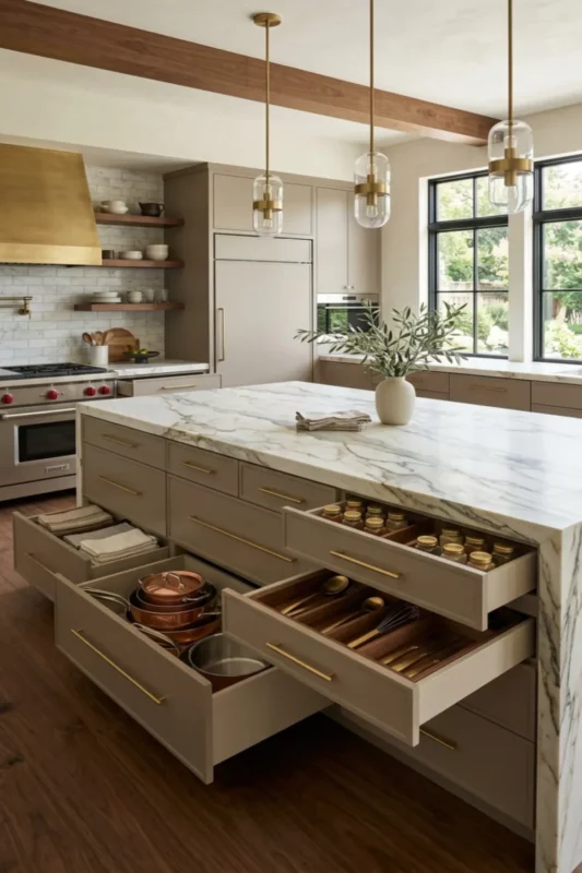 Full Drawer Kitchen Island for Smart Organization