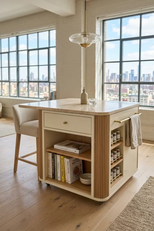 Compact Apartment Portable Prep Island