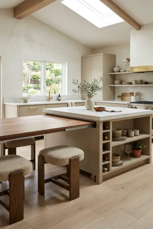 Convertible Pull-Out Dining Kitchen Island