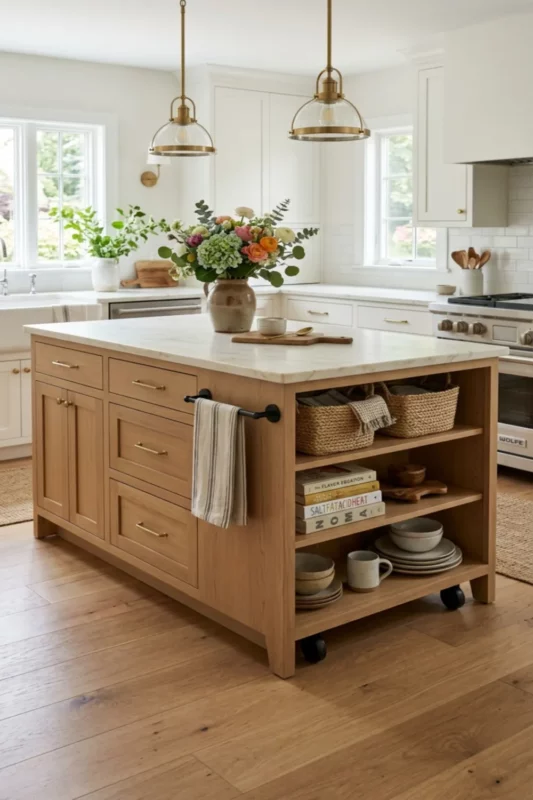 Freestanding Island With Double-Sided Storage