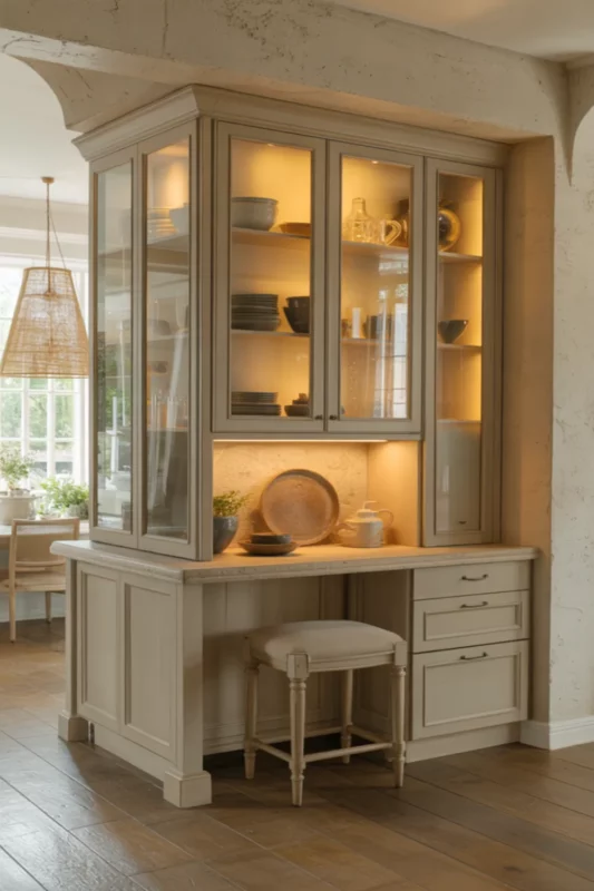 Glass Display Island With Curated Storage