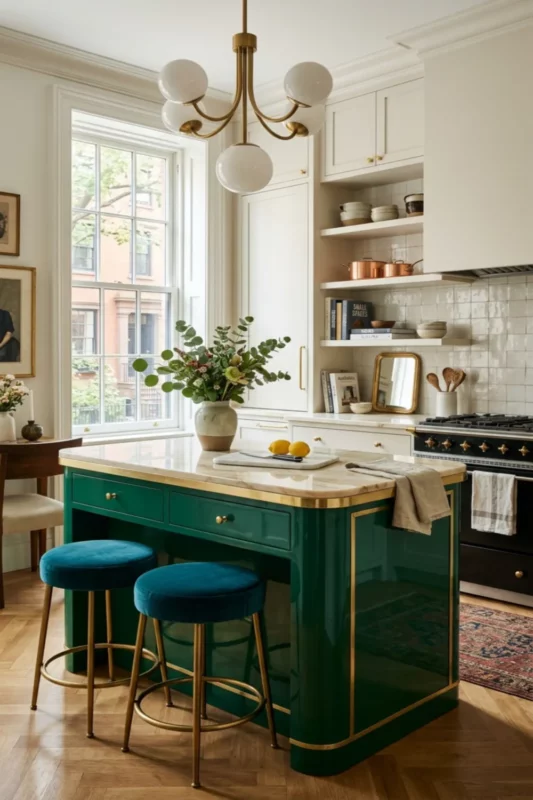 Jewel-Tone Island That Brings Bold Personality