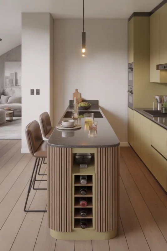 Narrow Breakfast Bar Island for Tiny Spaces