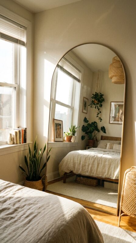 Mirrors Reflect Light For Larger Feel