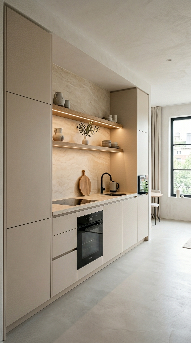 Built-In Appliance Wall for a Clean Minimal Kitchen
