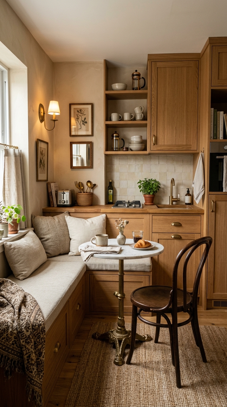 Painted Cabinet Contrast Kitchen With Warm Earth Tones
