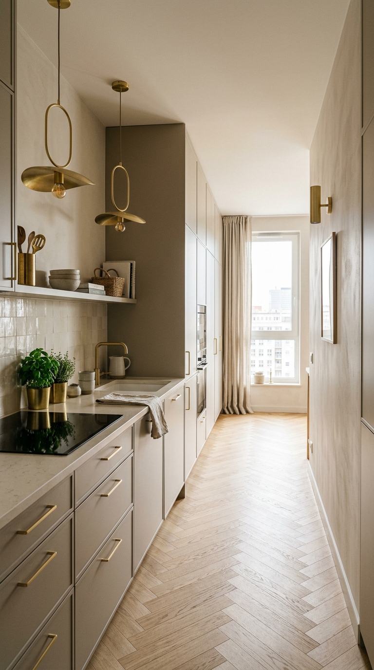 Slim Pull-Out Pantry Tower Beside the Refrigerator